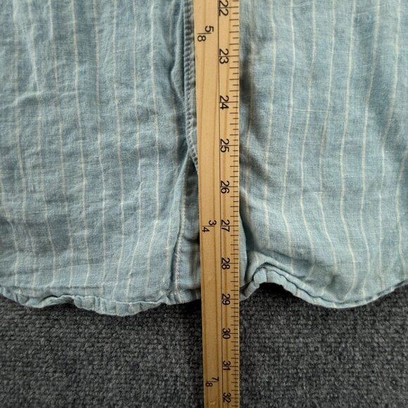 Tommy Bahama Relax All Linen Small Button Up Shirt Men Long Sleeve Blue Striped - Picture 3 of 16